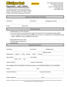 Dependent – Add / Delete  Clear Form