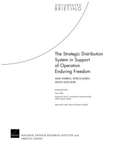 The Strategic Distribution System in Support of Operation Enduring Freedom