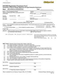ENT4950 Registration Permission Form Major: Date: