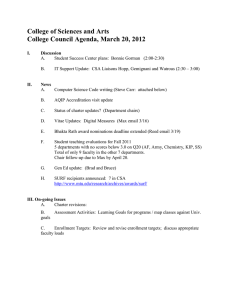 College of Sciences and Arts College Council Agenda, March 20, 2012