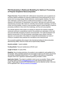 PhD Studentship in Multiscale Modelling for Optimum Processing of Polymer-Graphene Nanocomposites