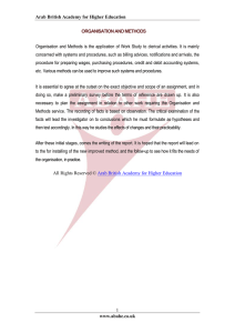 Organisation and Methods: Work Study in Clerical Activities