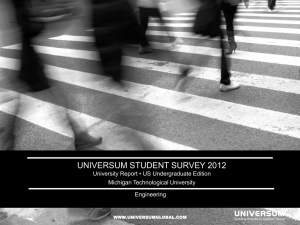 UNIVERSUM STUDENT SURVEY 2012 • US Undergraduate Edition University Report Michigan Technological University