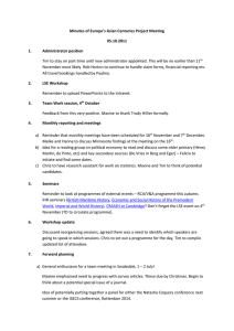 Minutes of Europe’s Asian Centuries Project Meeting 05.10.2011 1. Administrator position