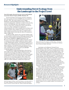 Understanding Forest Ecology from the Landscape to the Project Level Research Highlights