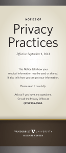 Privacy Practices Effective September 1, 2013