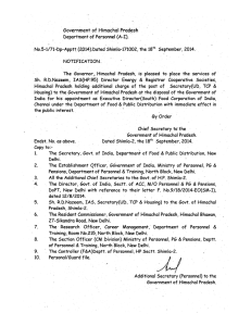 Government of Himachal Prad~sh Deparfment of Personnel (A-I).