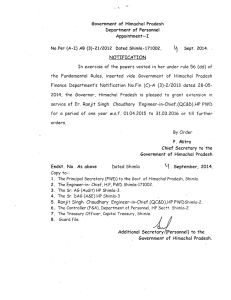 Government of Himachal Pradesh Department