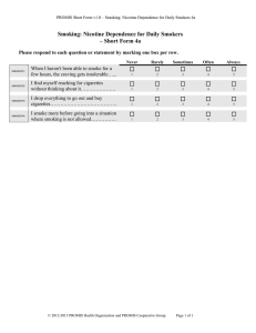 Smoking: Nicotine Dependence for Daily Smokers – Short Form 4a 