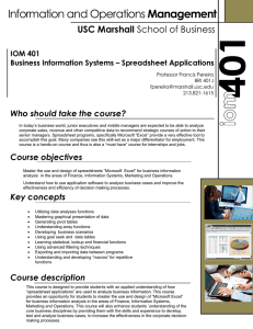 Management USC Marshall Who should take the course? IOM 401