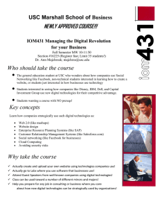 NEWLY APPROVED COURSE!!!  USC Marshall School of Business