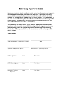 Internship Approval Form for School Leaders