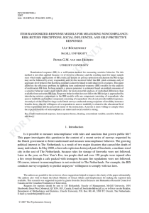 ITEM RANDOMIZED-RESPONSE MODELS FOR MEASURING NONCOMPLIANCE: