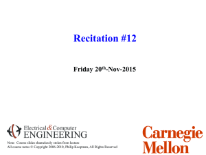 Recitation #12 ENGINEERING &amp; Friday 20