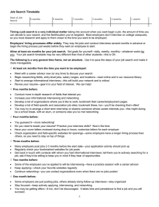 Job Search Timetable