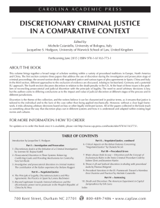 DISCRETIONARY CRIMINAL JUSTICE IN A COMPARATIVE CONTEXT