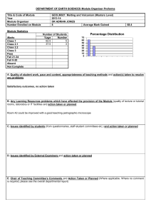 DEPARTMENT OF EARTH SCIENCES  Module Organiser Proforma