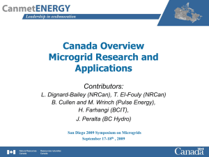 Canada Overview Microgrid Research and Applications Contributors: