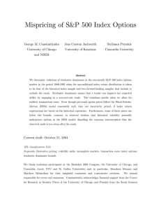 Mispricing of S&amp;P 500 Index Options  Jens Carsten Jackwerth Stylianos Perrakis