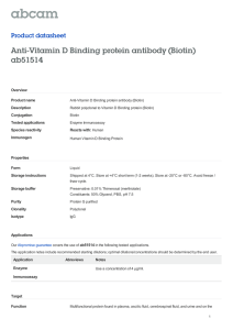 Anti-Vitamin D Binding protein antibody (Biotin) ab51514