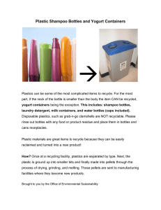  Plastic Shampoo Bottles and Yogurt Containers