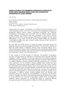 GENETIC DIVERSITY OF SUBMERGED MACROPHYTES DETECTED BY