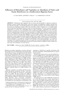 Influences of Disturbance and Vegetation on Abundance of Native and