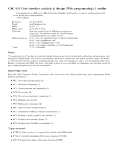 CSC-535 User interface analysis &amp; design (Web programming) 3 credits