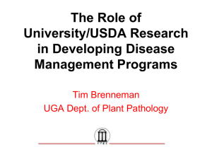 The Role of University/USDA Research in Developing Disease Management Programs