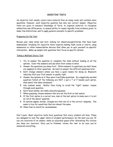 Objective Test Strategies: Study Guide & Multiple Choice Tips
