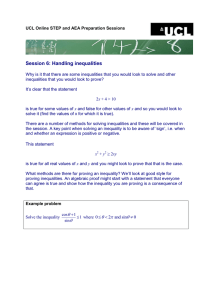 Session 6: Handling inequalities