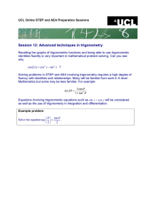 Session 12: Advanced techniques in trigonometry