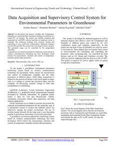 Data Acquisition and Supervisory Control System for Environmental Parameters in Greenhouse