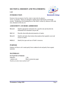 SECTION 6: EROSION AND WEATHERING INTRODUCTION