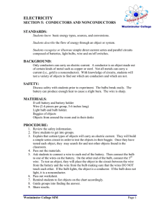ELECTRICITY  SECTION 5:  CONDUCTORS AND NONCONDUCTORS STANDARDS: