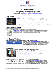 AU Newsmakers Top Story – September 27, 2013 September 20