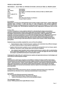 MODULE DESCRIPTOR MECHGR12 – ELECTRICAL POWER SYSTEMS AND ELECTRICAL PROPULSION