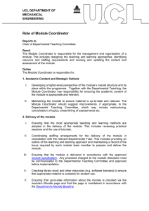 UCL Module Coordinator Role Description - Mechanical Engineering