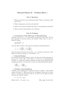 Thermal Physics II: Problem Sheet 1