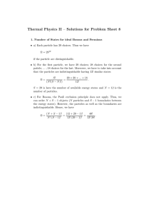 Thermal Physics II – Solutions for Problem Sheet 8