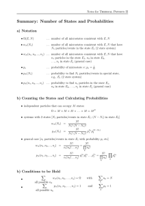 Summary: Number of States and Probabilities a) Notation