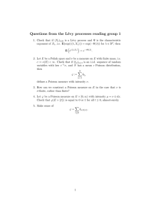Questions from the L´ evy processes reading group 1
