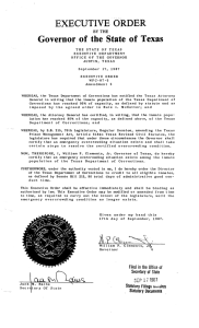 ORDER EXECUTIVE Governor of the State of Texas