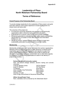 Leadership of Place North Walsham Partnership Board Terms of Reference