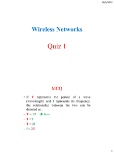 Quiz 1 Wireless Networks MCQ