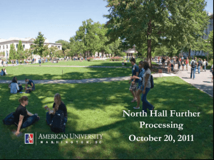 North Hall Further Processing October 20, 2011 1