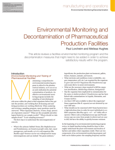 Environmental Monitoring and Decontamination of Pharmaceutical Production Facilities manufacturing and operations