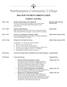 2016 NEW STUDENT ORIENTATION -PARENT AGENDA-