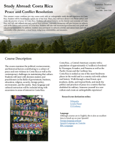 Study Abroad: Costa Rica Peace and Conflict Resolution Summer Session