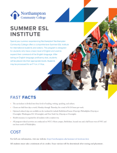SUMMER ESL INSTITUTE